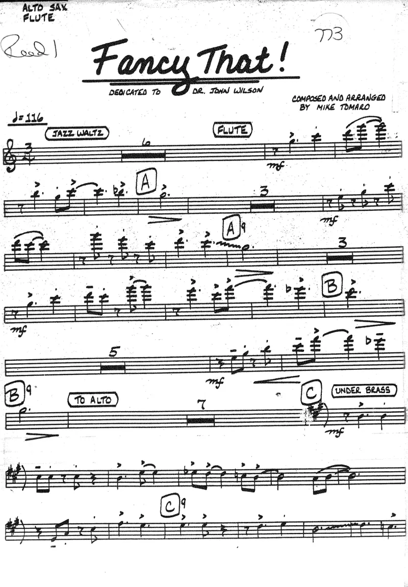 Fancy That! score preview