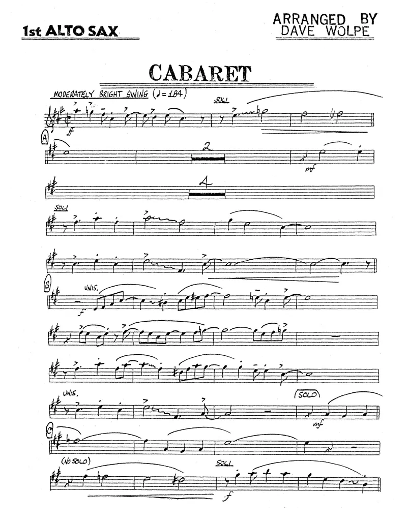 Cabaret score preview