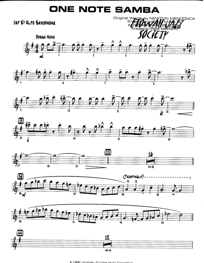 One Note Samba score preview