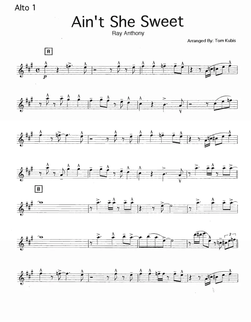 Ain't She Sweet score preview