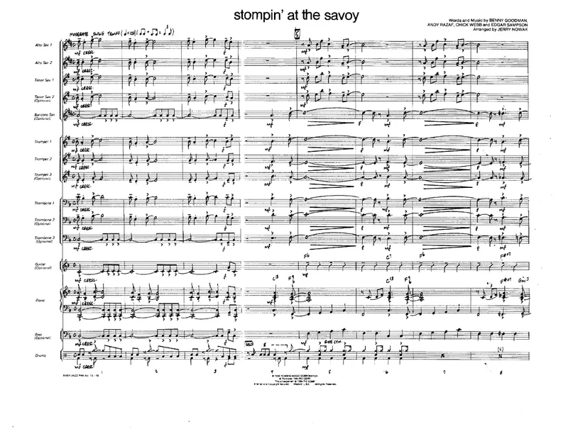 Stompin' At The Savoy score preview