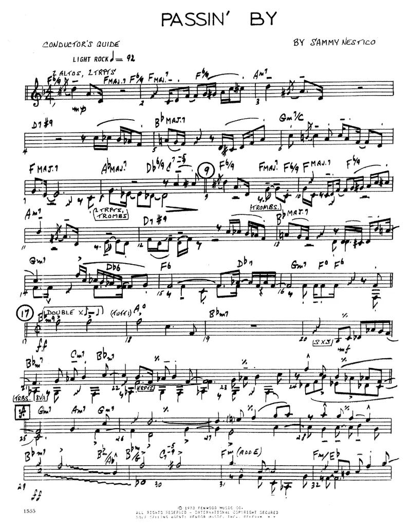 Passin' By score preview