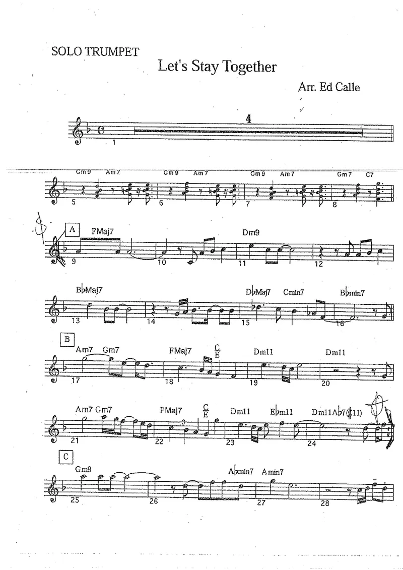 Let's Stay Together (Ed Calle) score preview