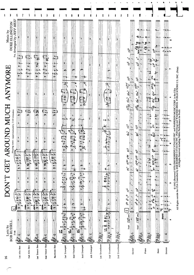 Don't Get Around Much Anymore score preview
