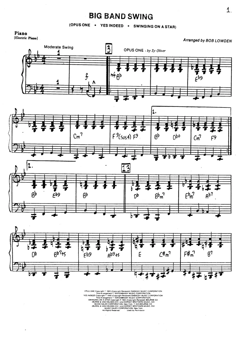 Big Band Swing score preview
