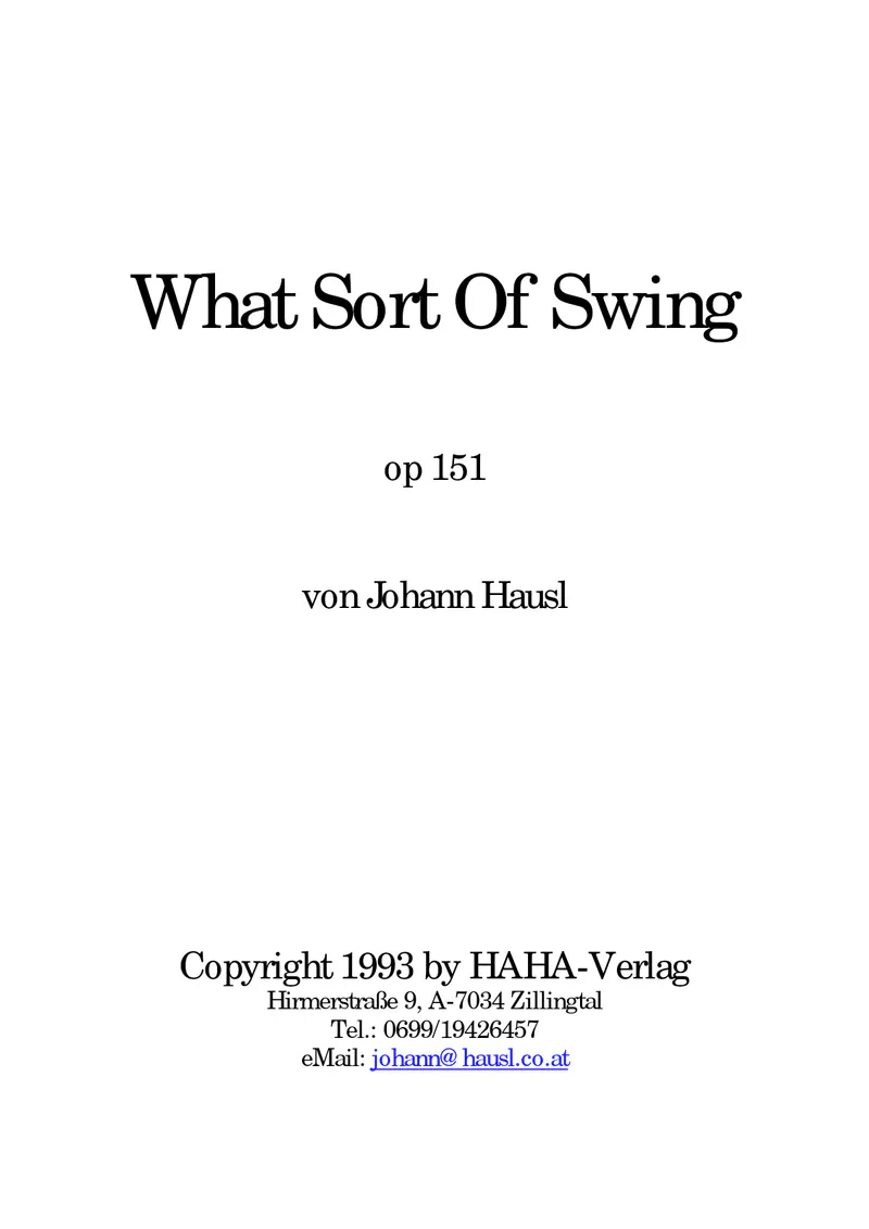 What Sort Of Swing preview page 1
