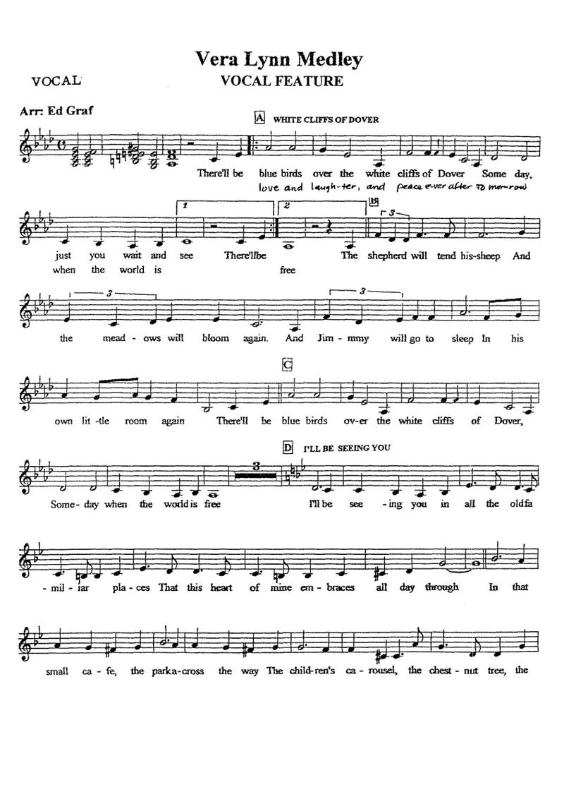 Vera Lynn Medley (Eddie Graf) Vocal score preview