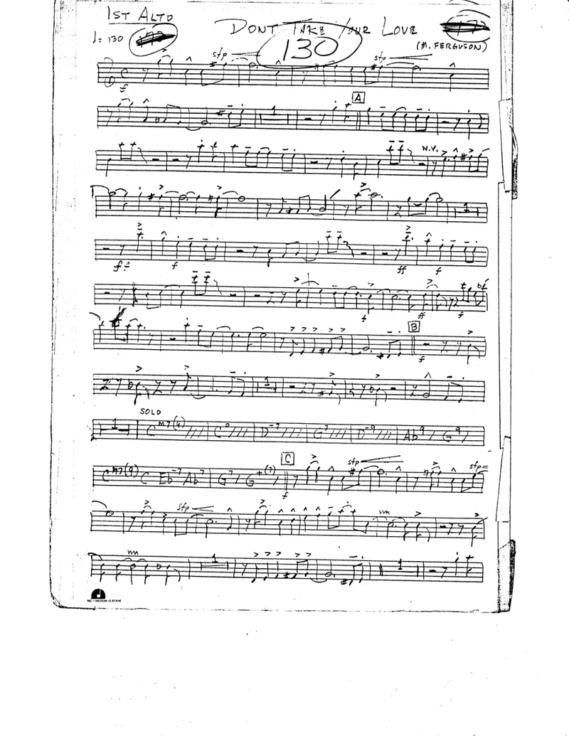 Don't Take Your Love From Me score preview