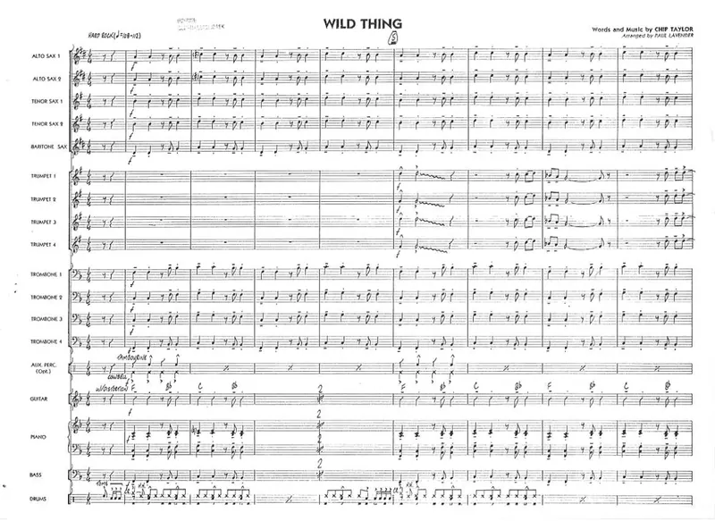 Wild Thing score preview