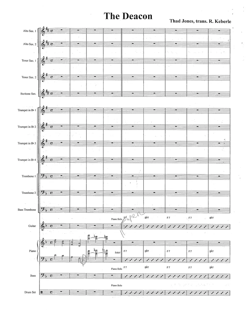 The Deacon (Thad Jones) score preview