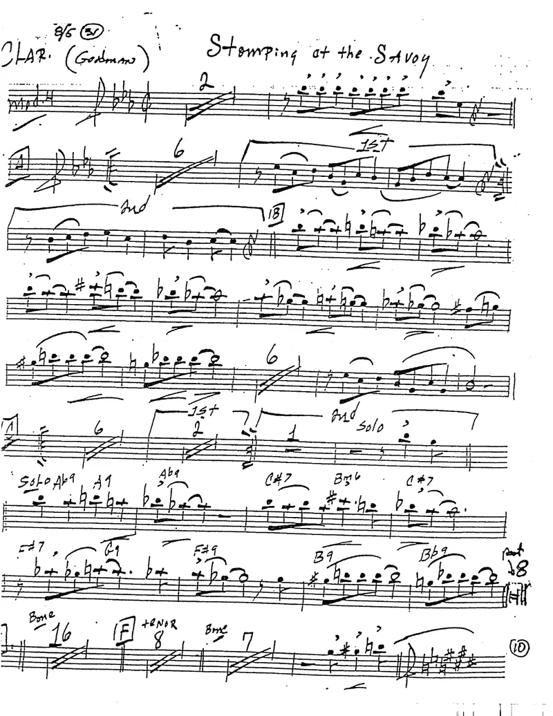 Stompin' At The Savoy 2 Arr score preview