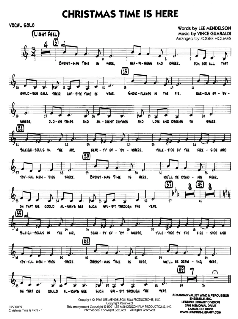 Christmas Time Is Here [R.Holmes] score preview