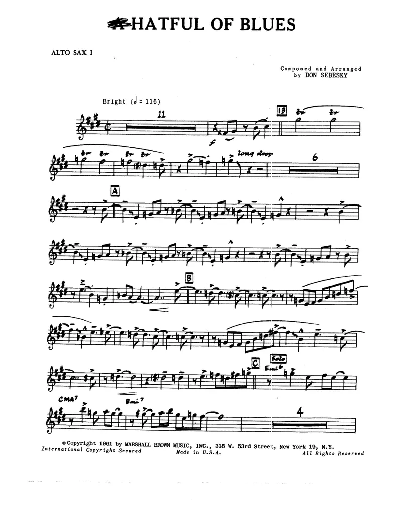 A Hatful Of Blues score preview