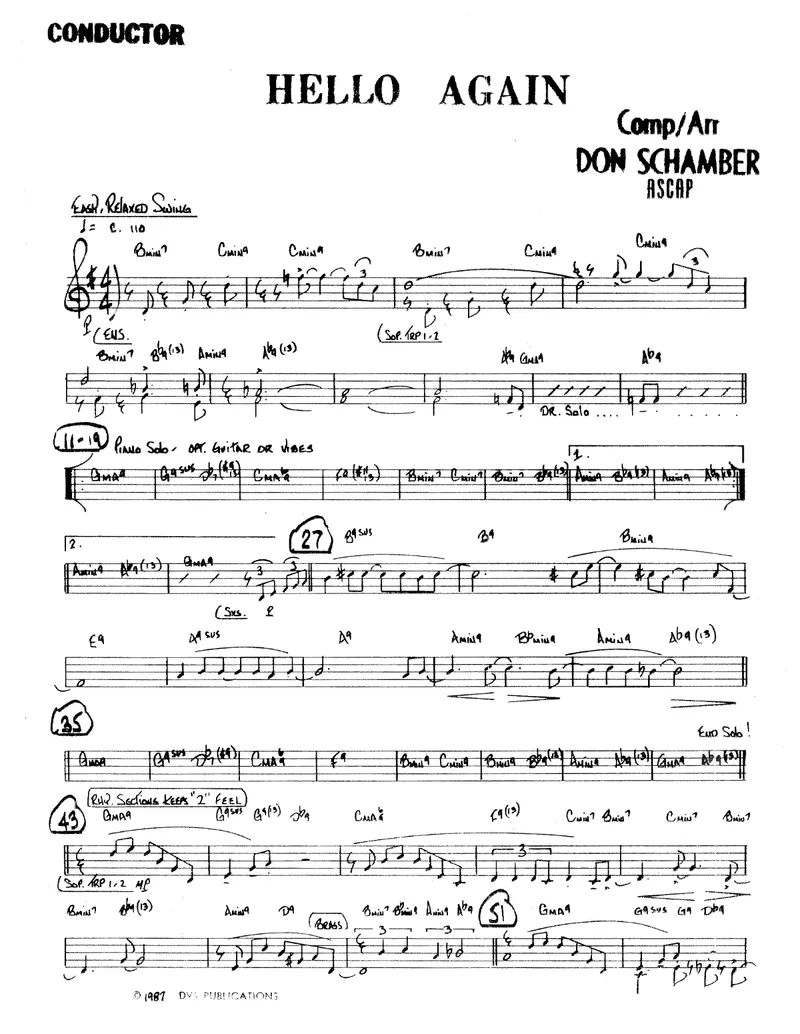 Hello Again score preview