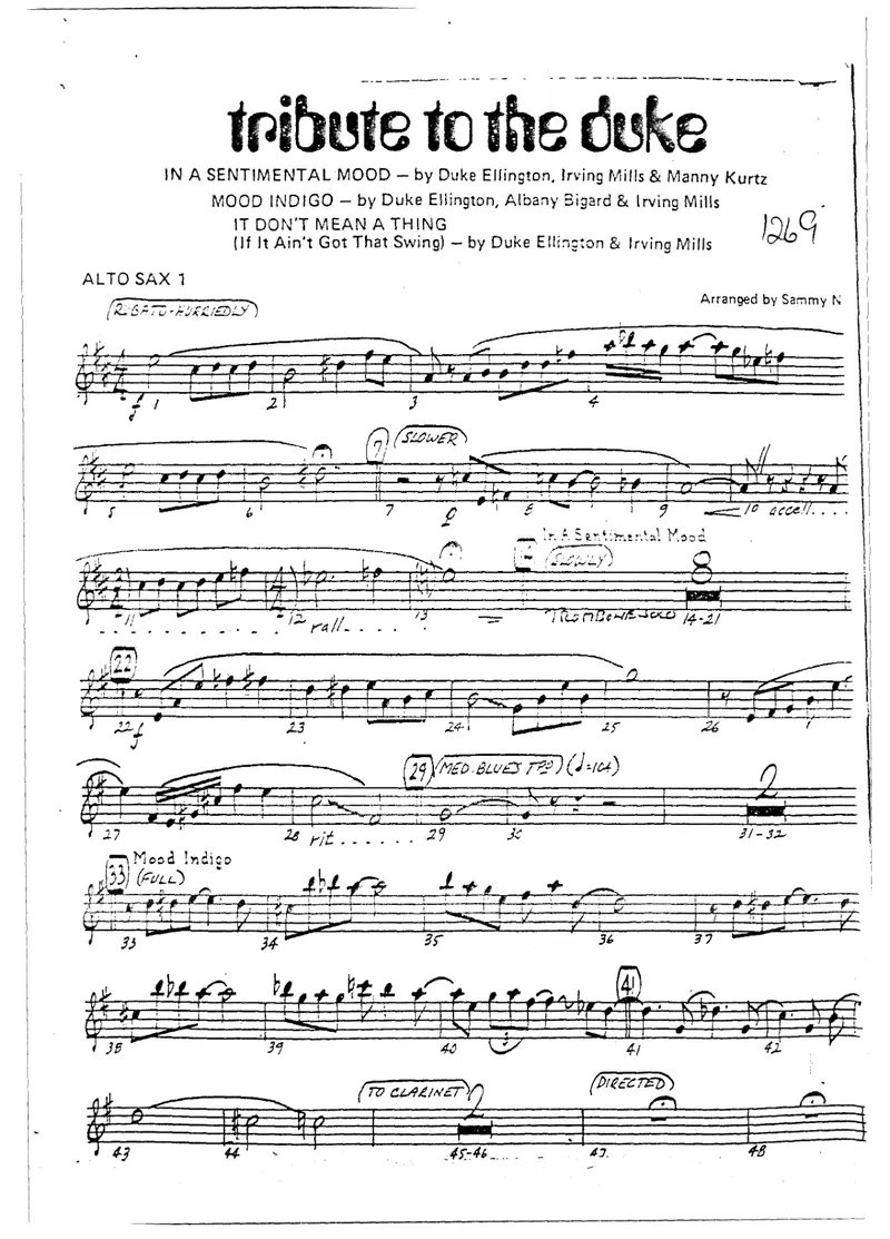 Tribute To The Duke score preview