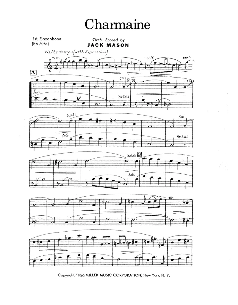 Charmaine score preview