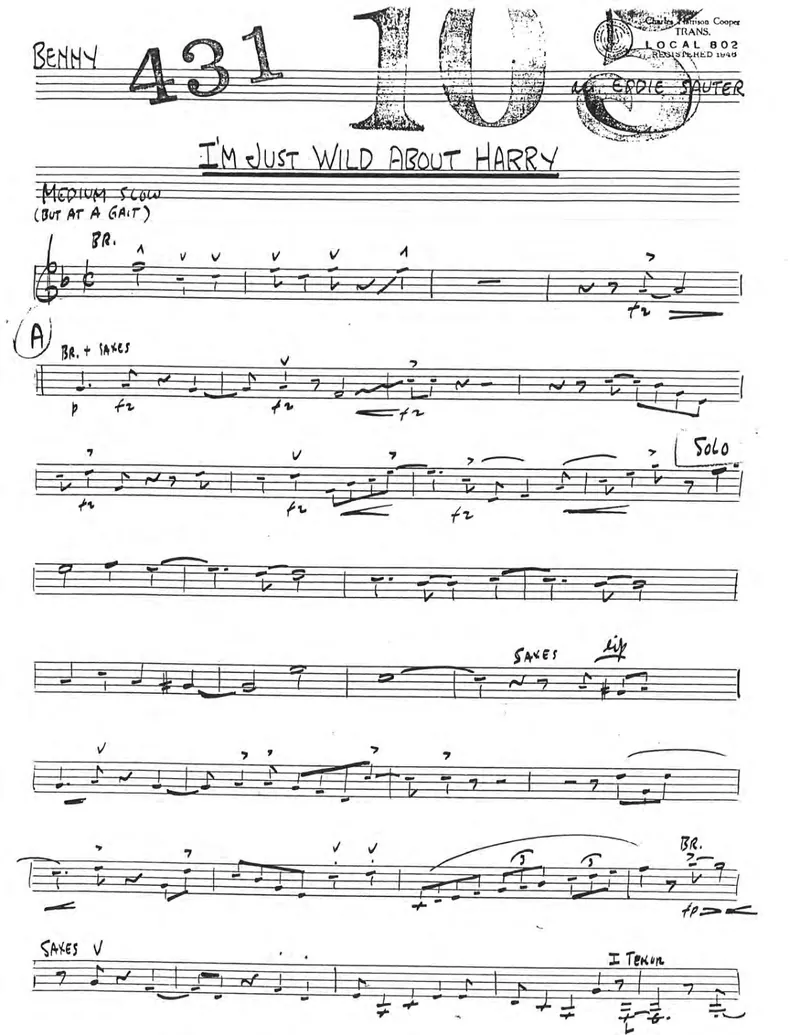 I'm Just Wild About Harry score preview