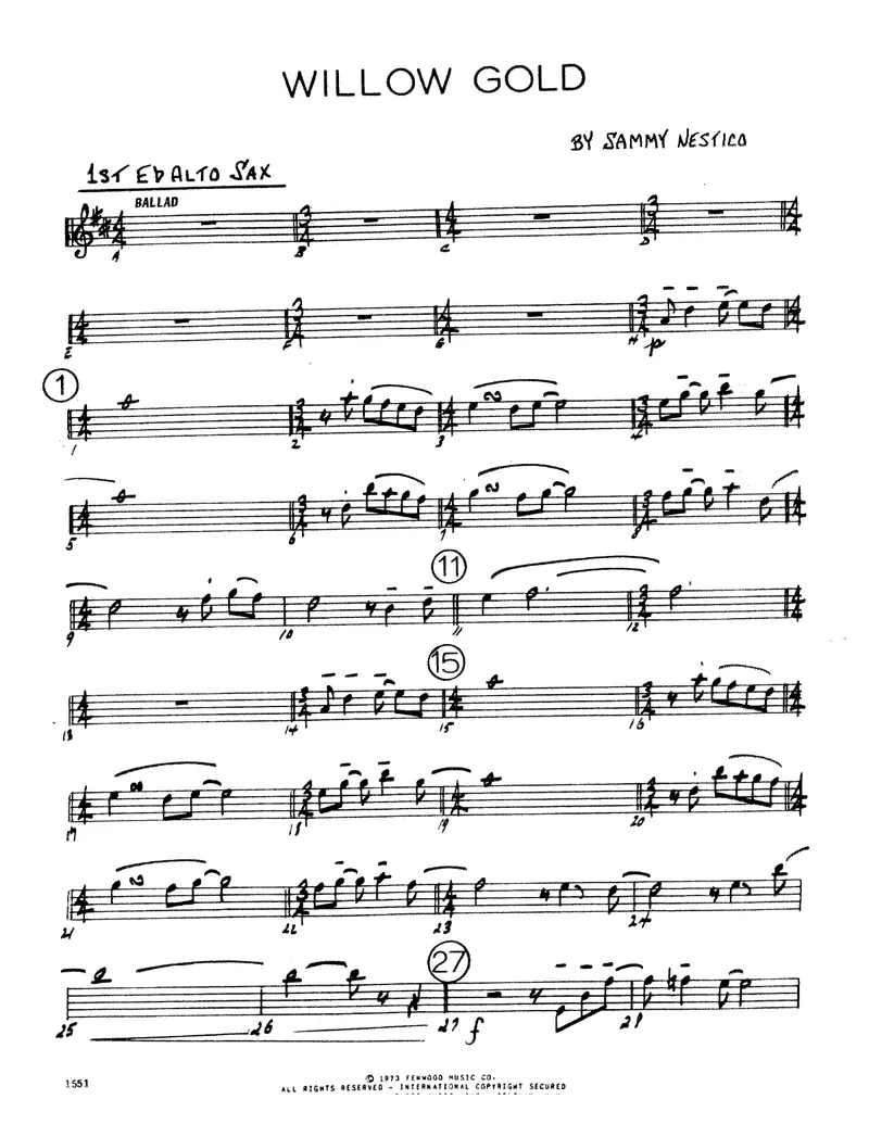 Willow Gold score preview