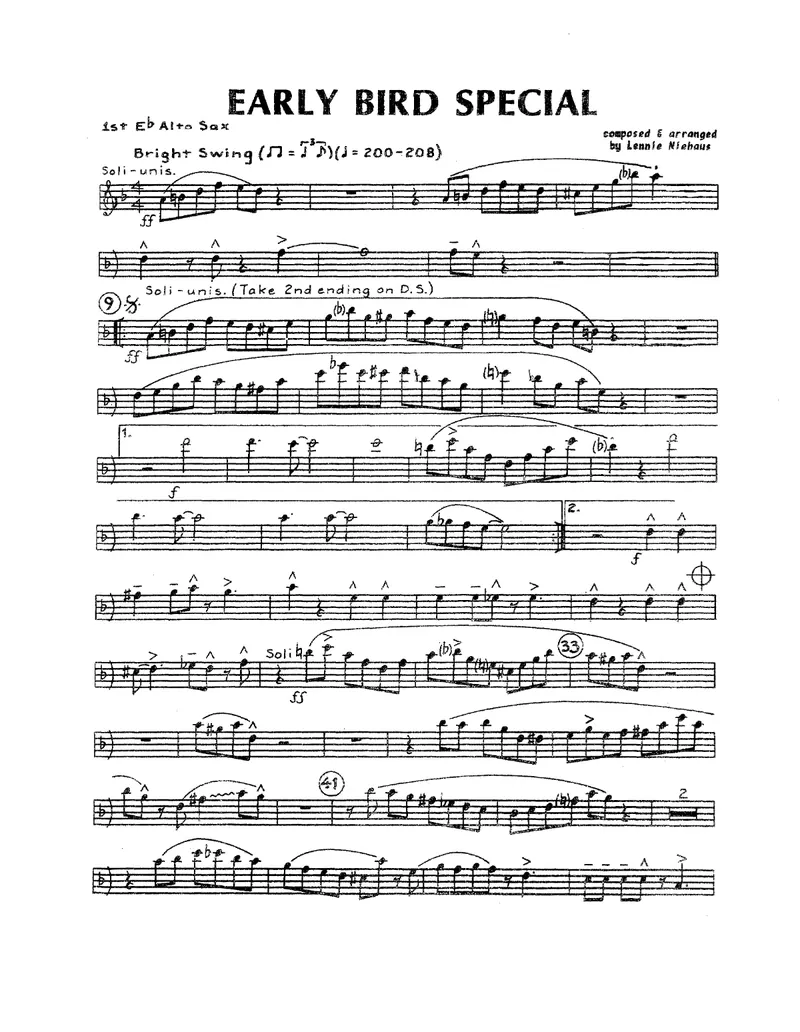 Early Bird Special score preview