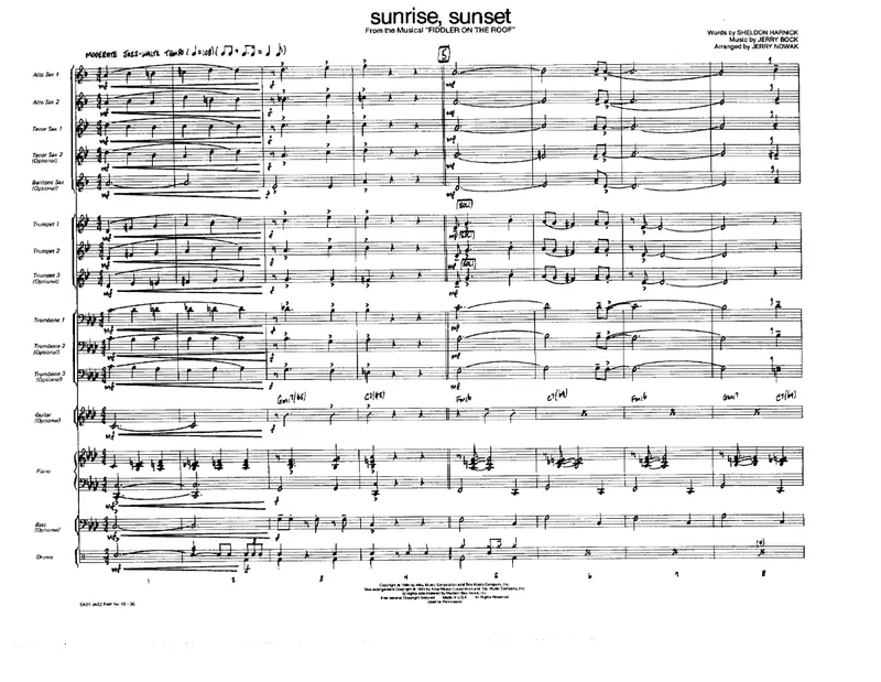 Sunrise, Sunset score preview