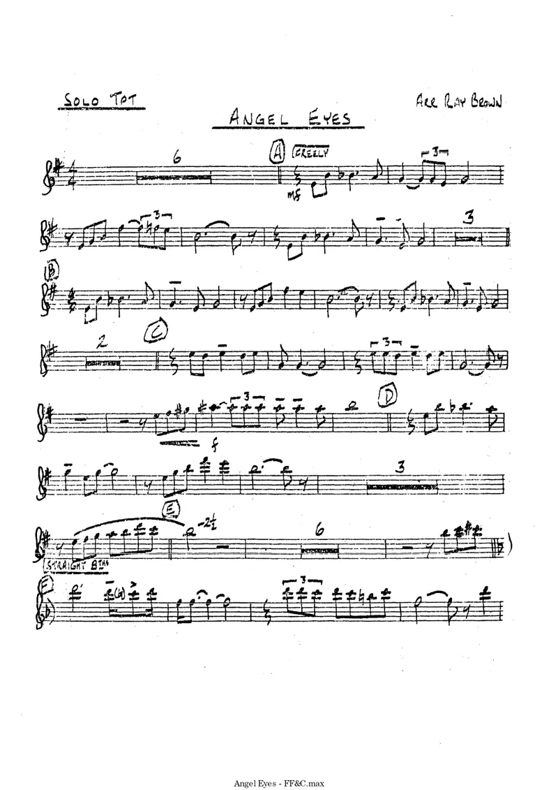 Angel Eyes (Ray Brown) TRP.Solo score preview