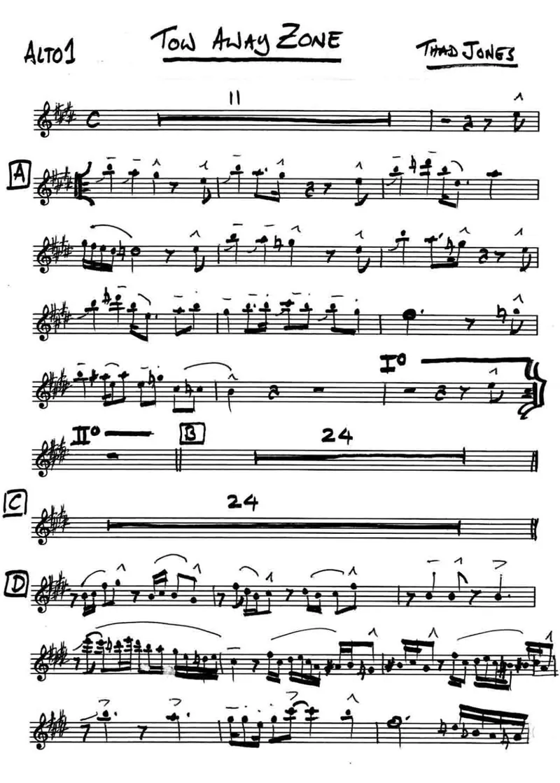 Tow Away Zone (Thad Jones) score preview