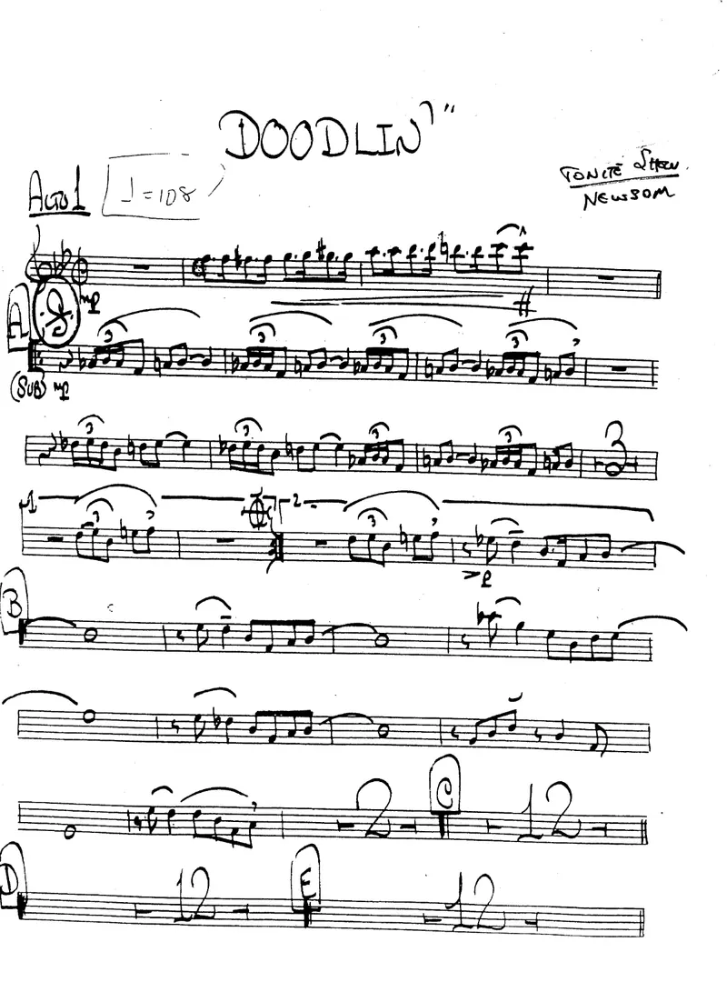 Doodlin' score preview