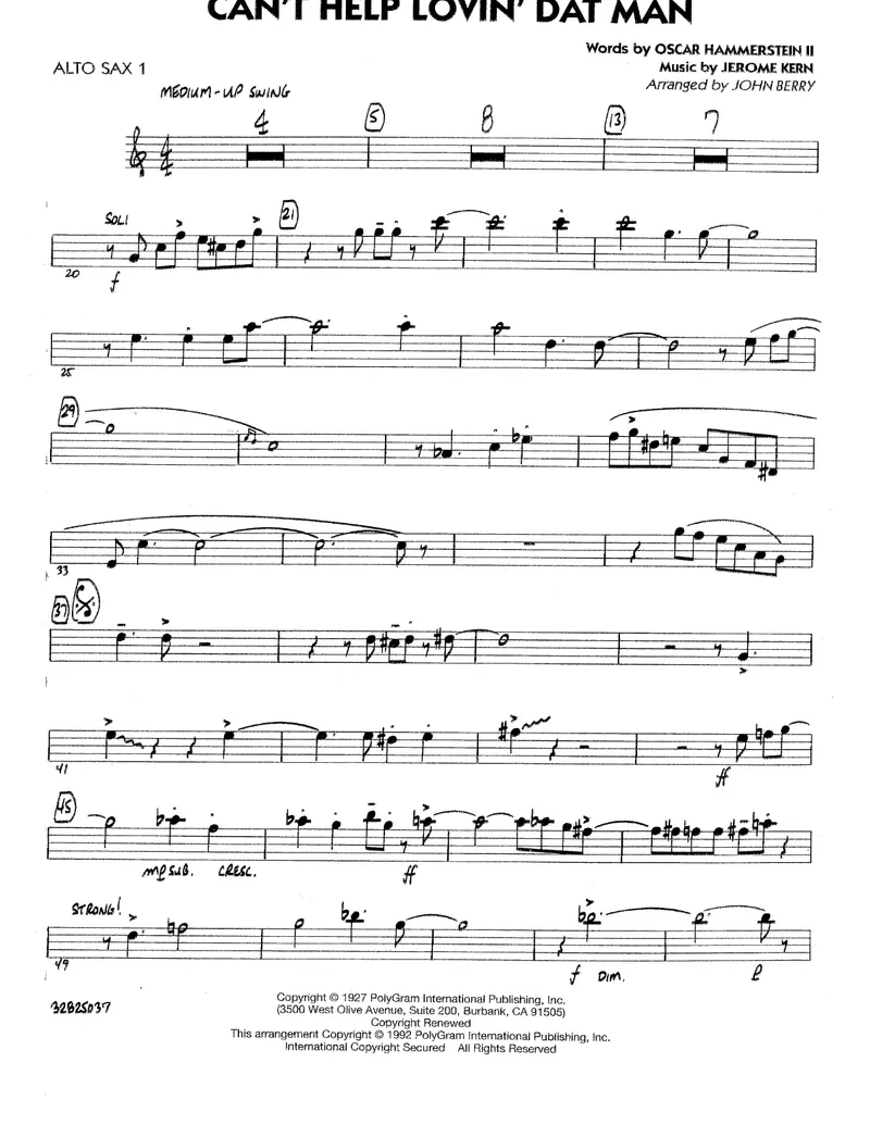 Can't Help Lovin' Dat Man score preview