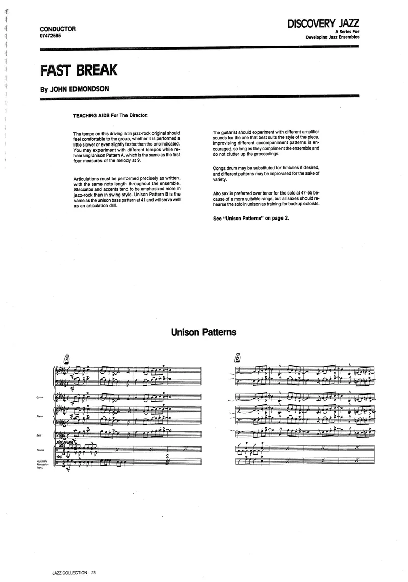 Fast Break arr. Jonh Edmondson score preview