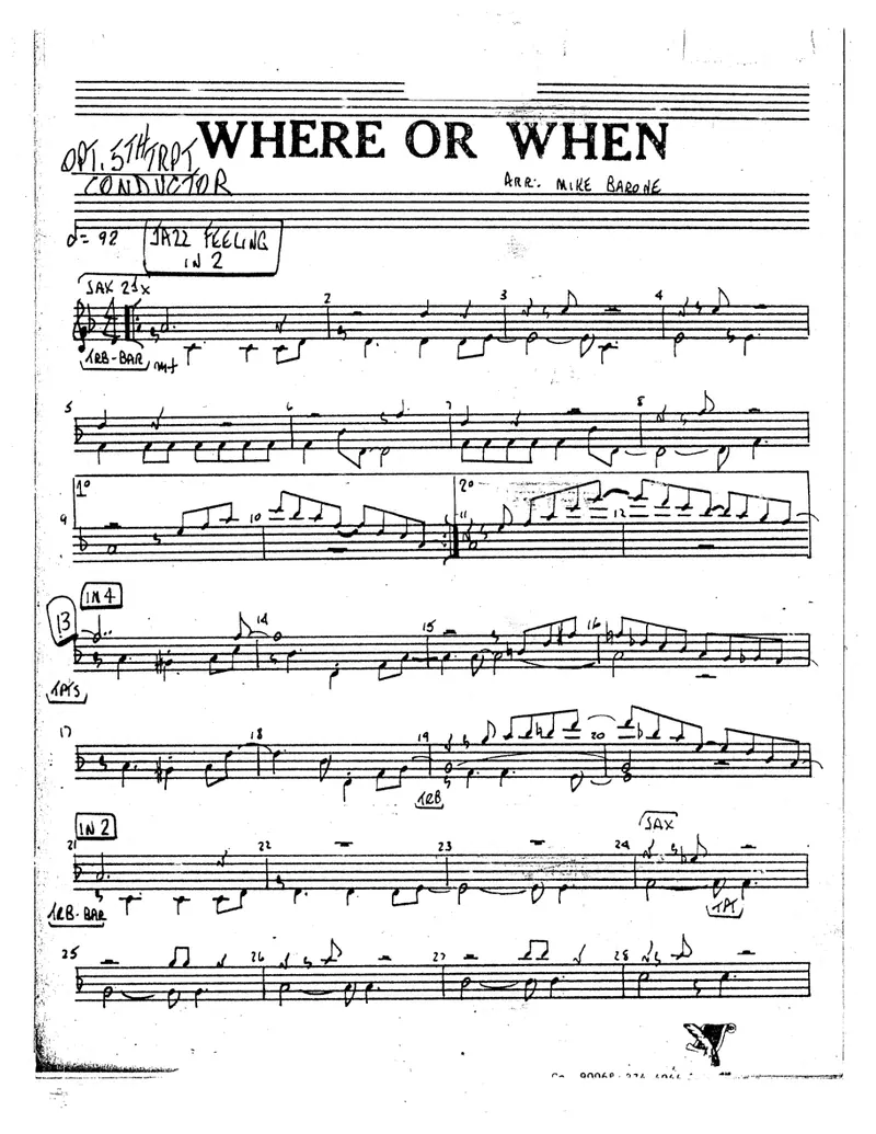 Where Or When score preview