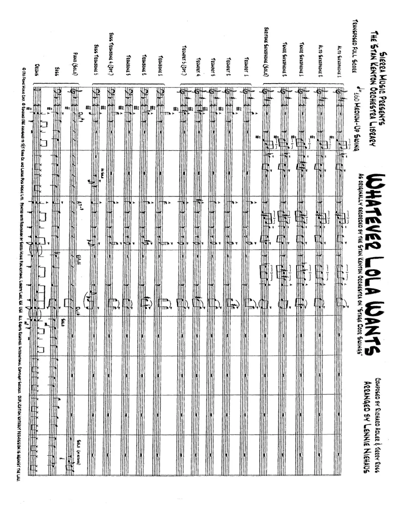 Whatever Lola Wants score preview