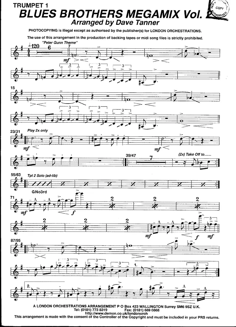 Blues Brothers Megamix score preview