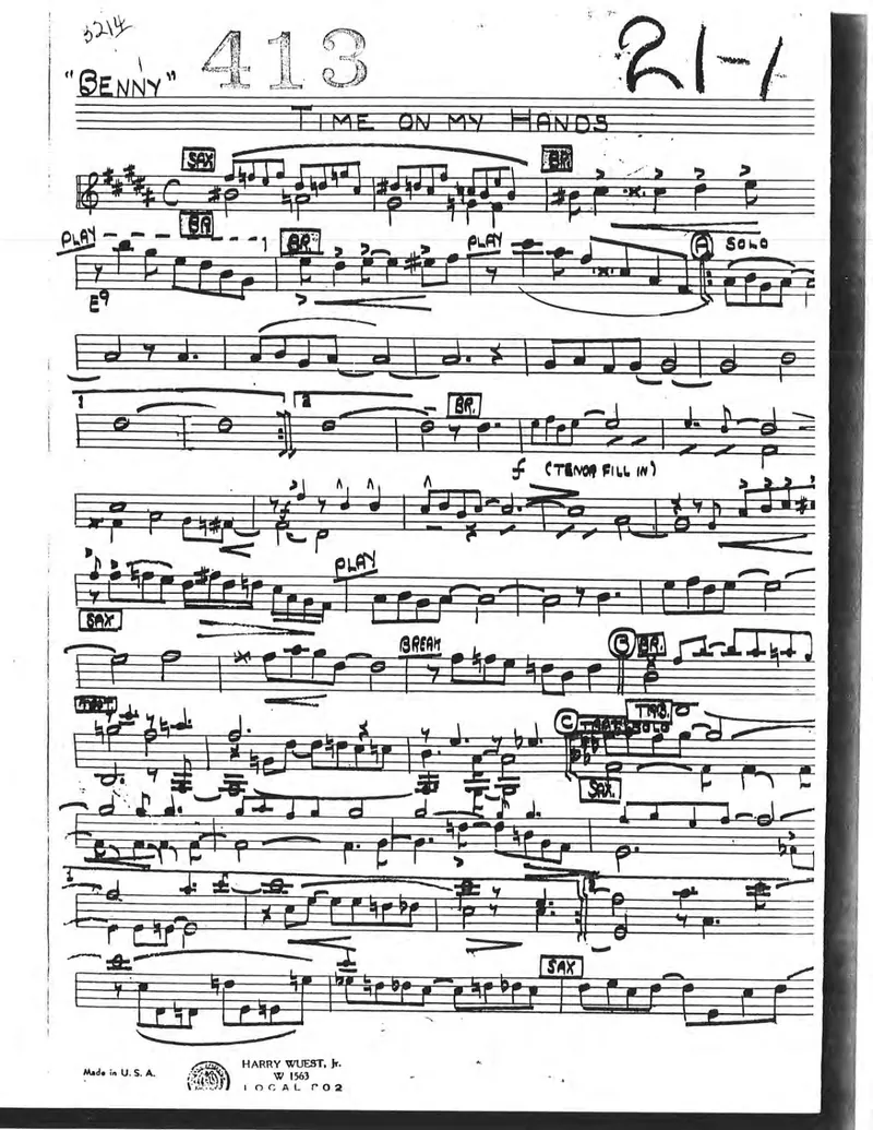 Time On My Hands score preview