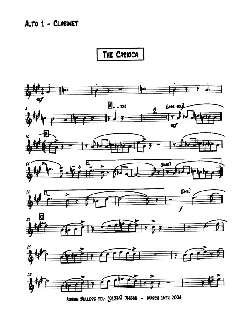 The Carioca score preview