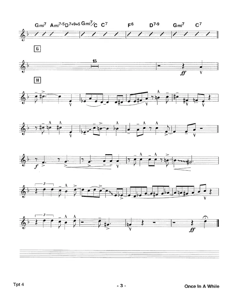 Once In A While score preview
