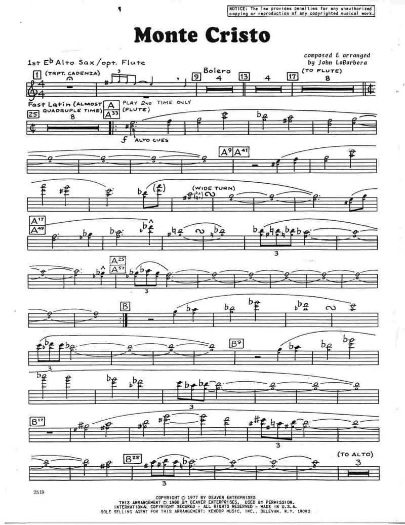 Monte Cristo score preview