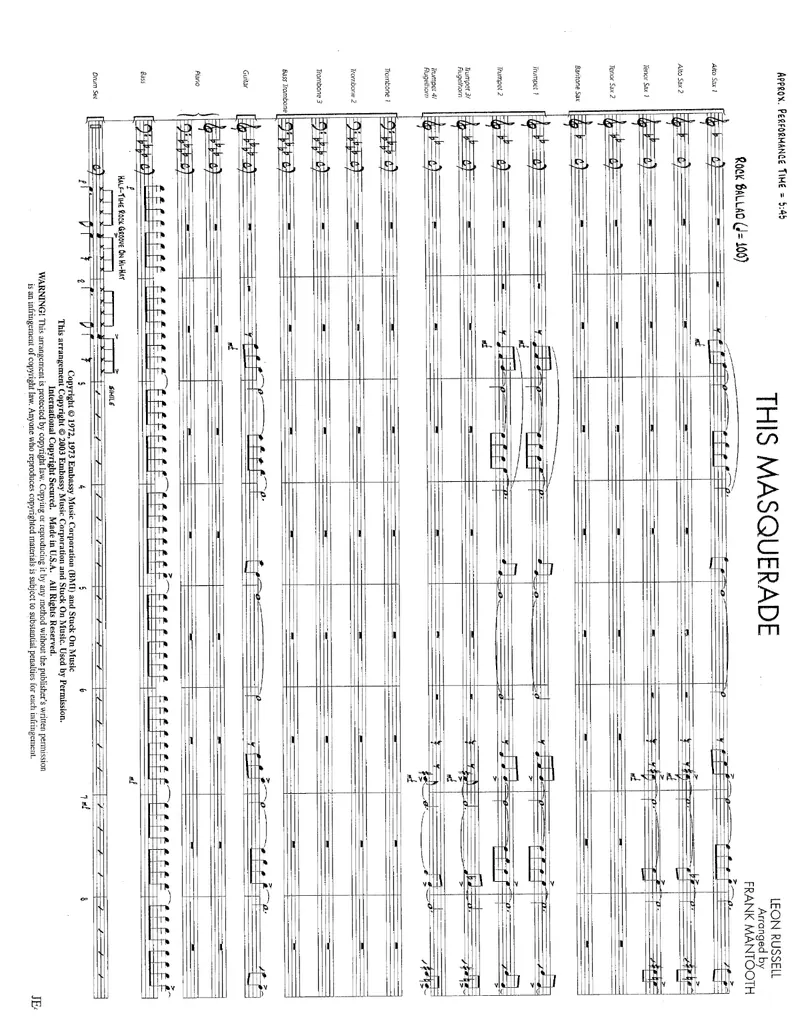 This Masquerade score preview