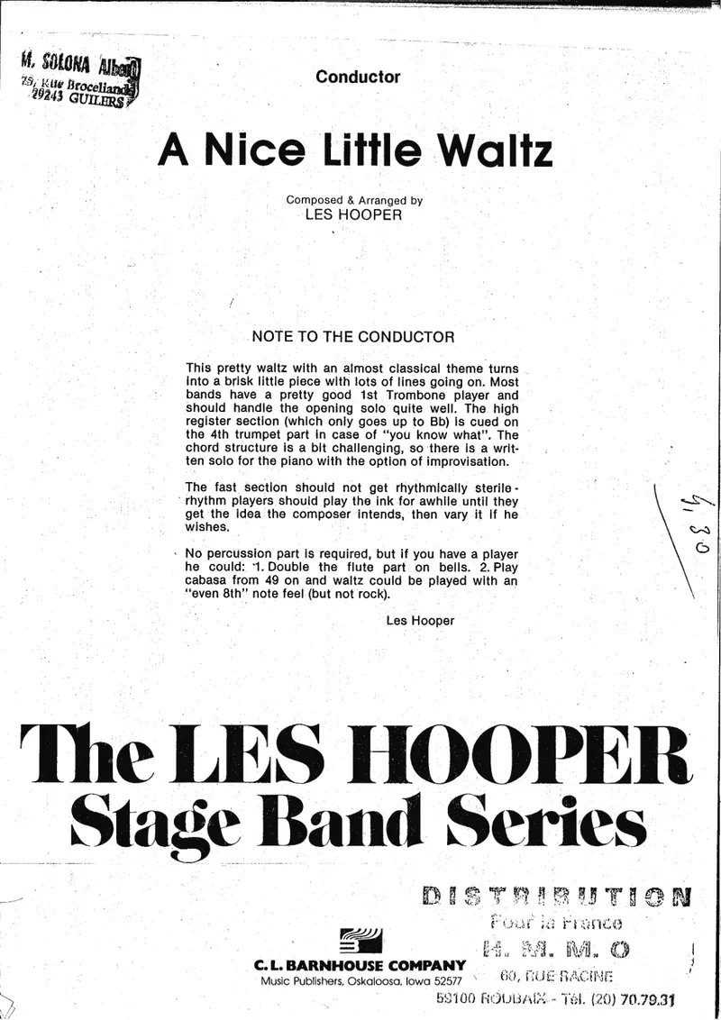 A Nice Little Waltz score preview