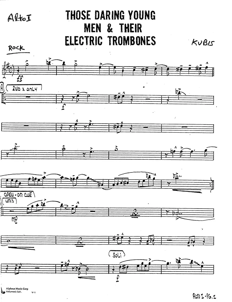 Those Daring Young Men And Their Electric Trombones score preview