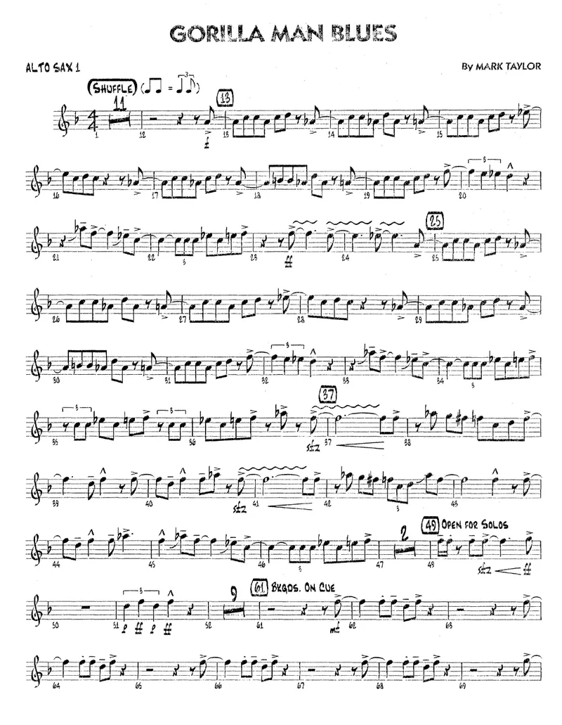 Gorilla Man Blues score preview