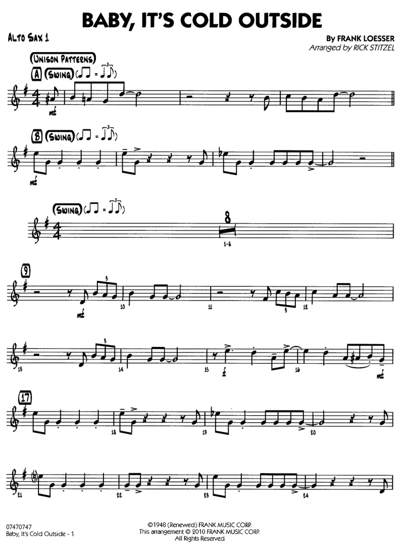 Baby, it's Cold Outside score preview
