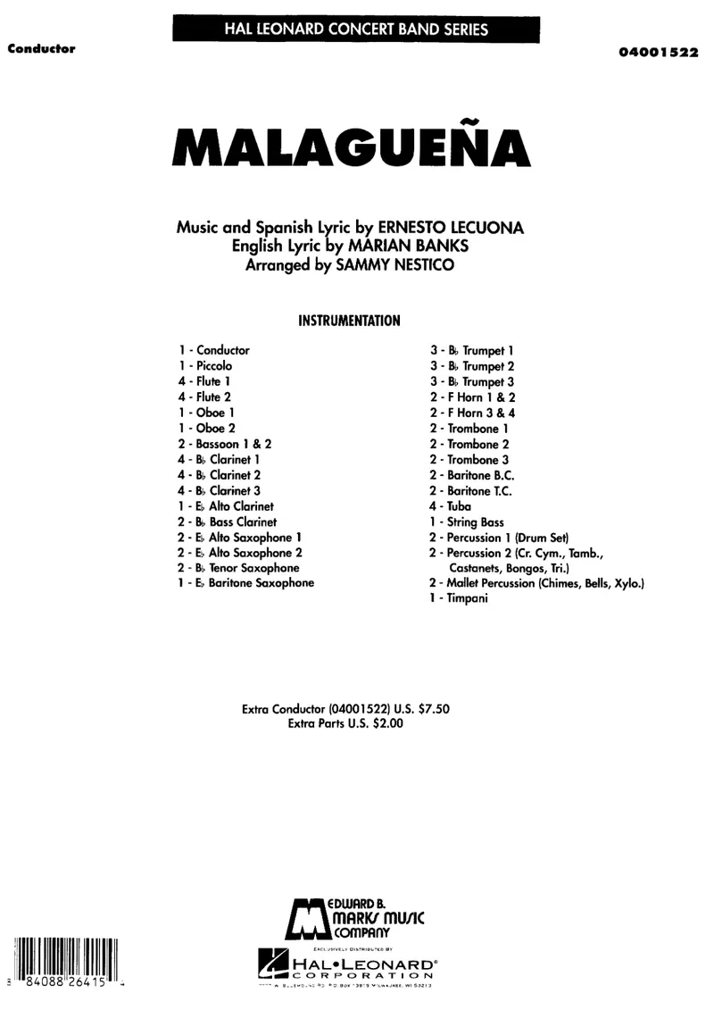 Malaguena score preview