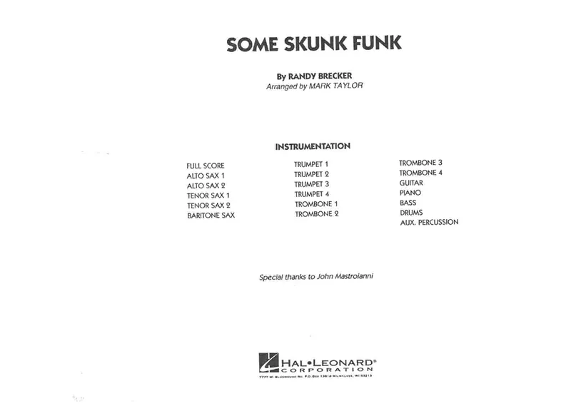 Some Skunk Funk score preview