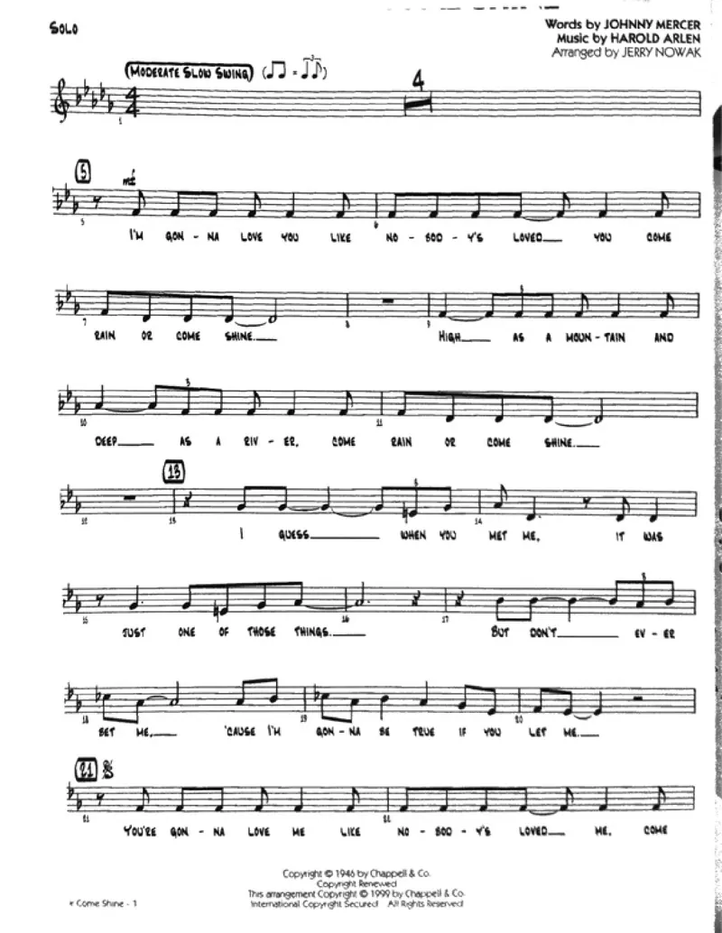 Come Rain Or Come Shine [J.Nowak] score preview
