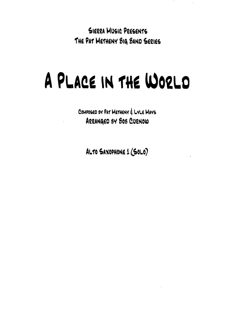 A Place In The World score preview