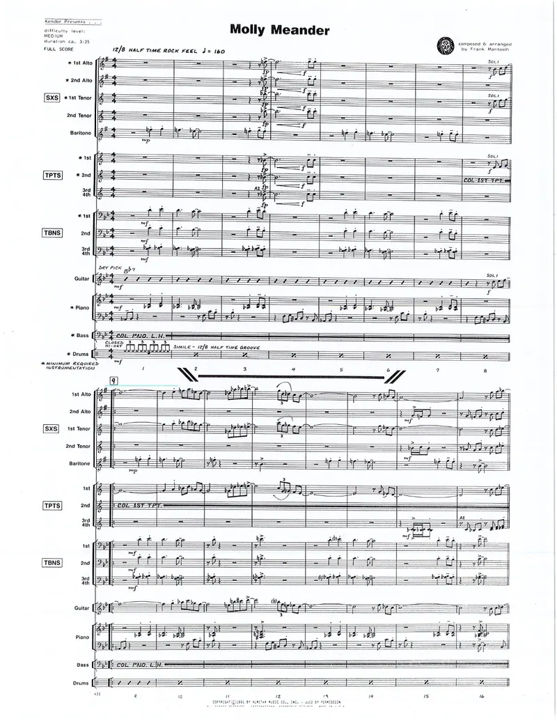 Molly Meander score preview