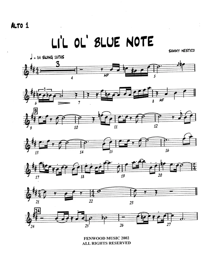 Li'l Ol' Blue Note score preview