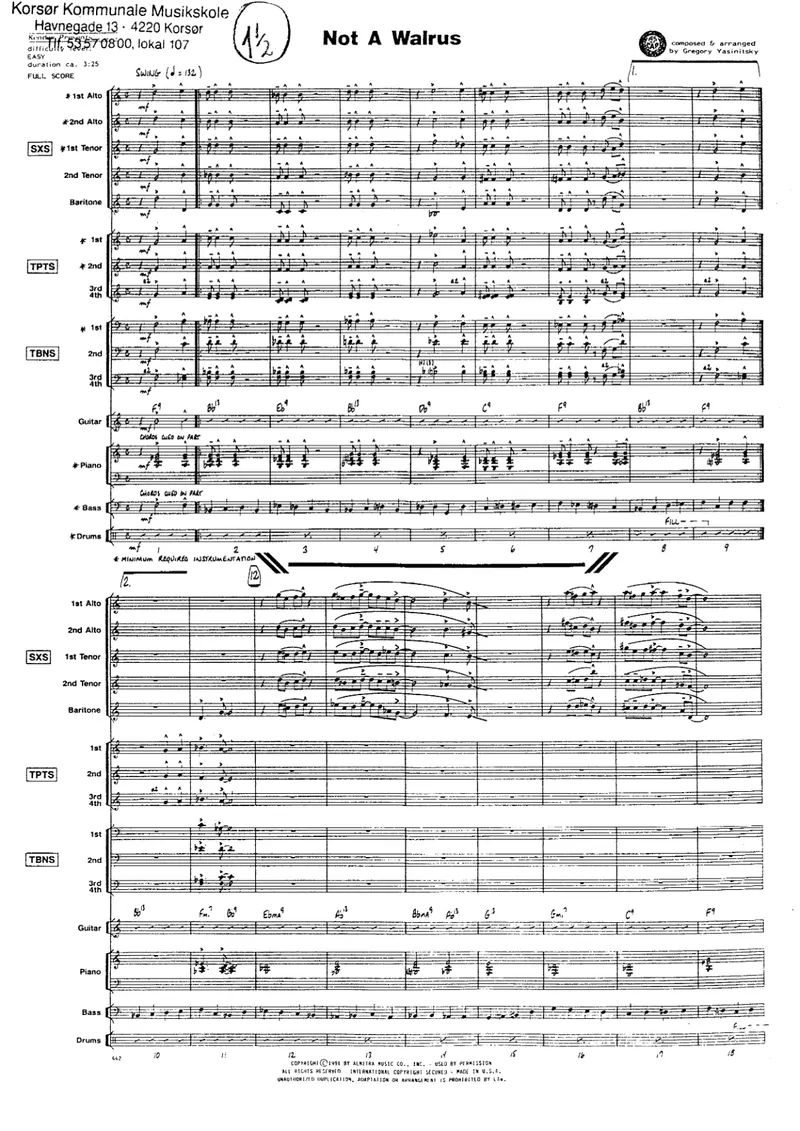 Not A Walrus score preview