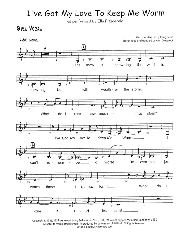 I've Got My Love To Keep Me Warm score preview
