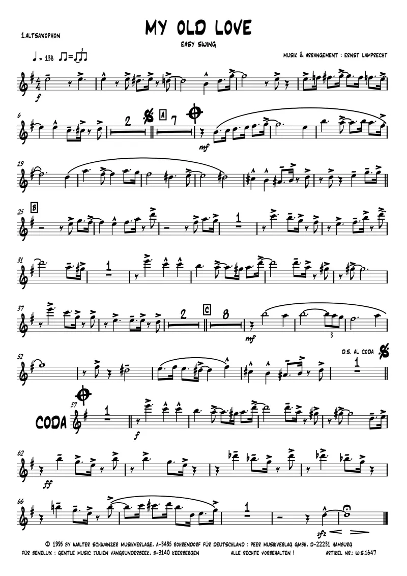 My Old Love score preview